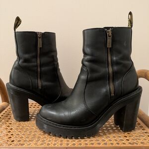 Dr. Martens Black Heeled Boots with Zipper